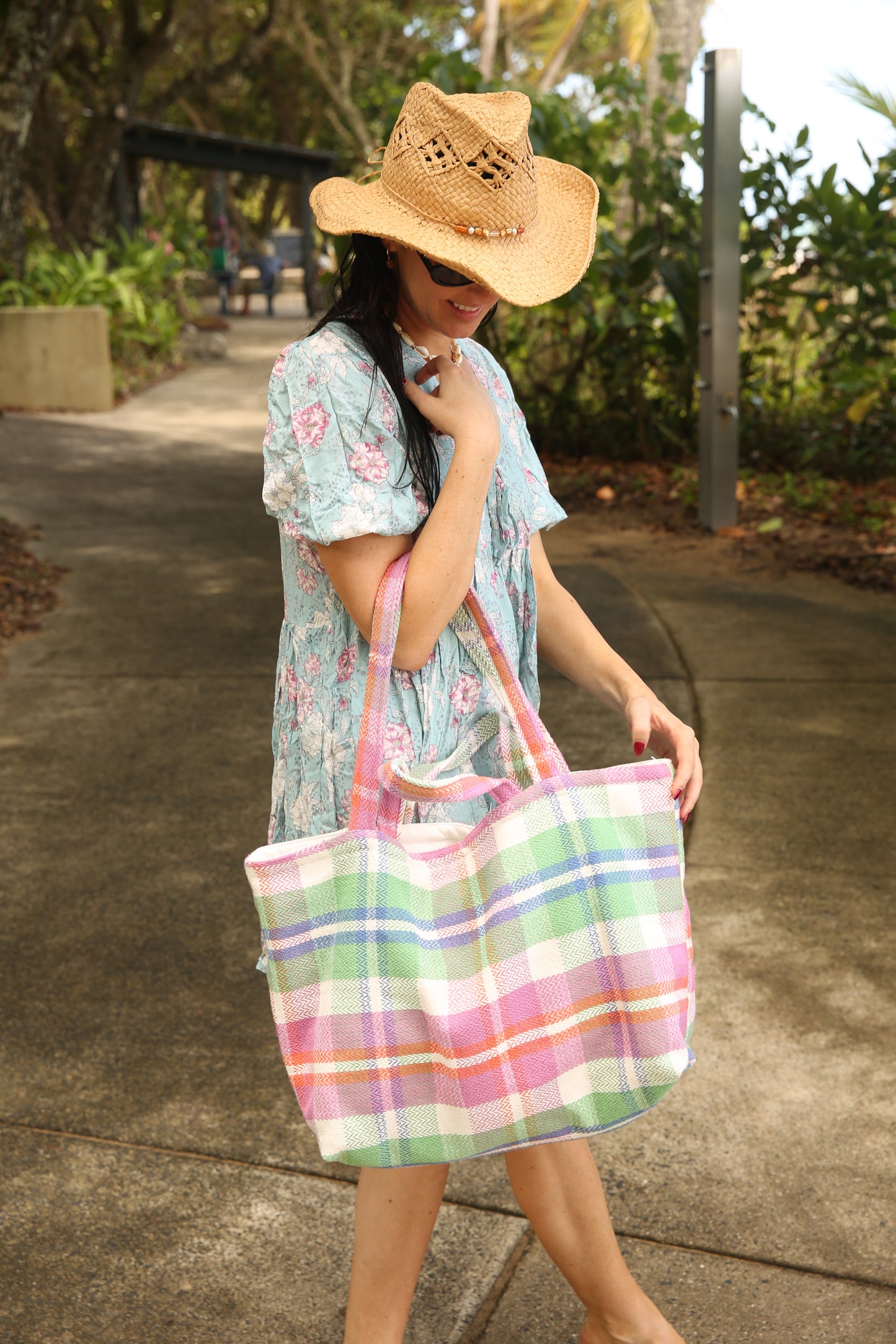 *NEW* XL Handmade Quilted Tote Bag - GINGHAM MOMENT
