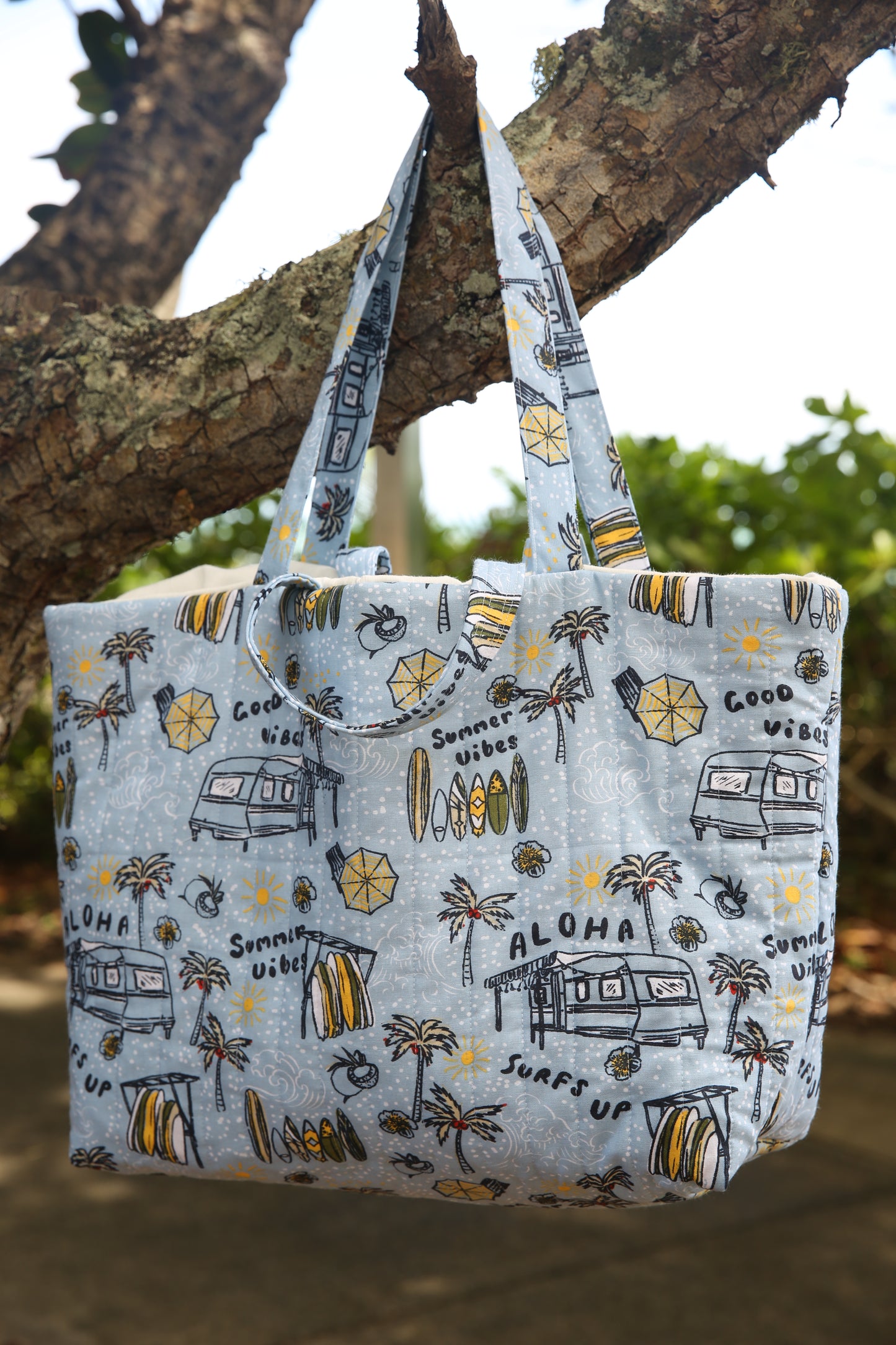 *NEW* XL Handmade Quilted Tote Bag - Beach Bum